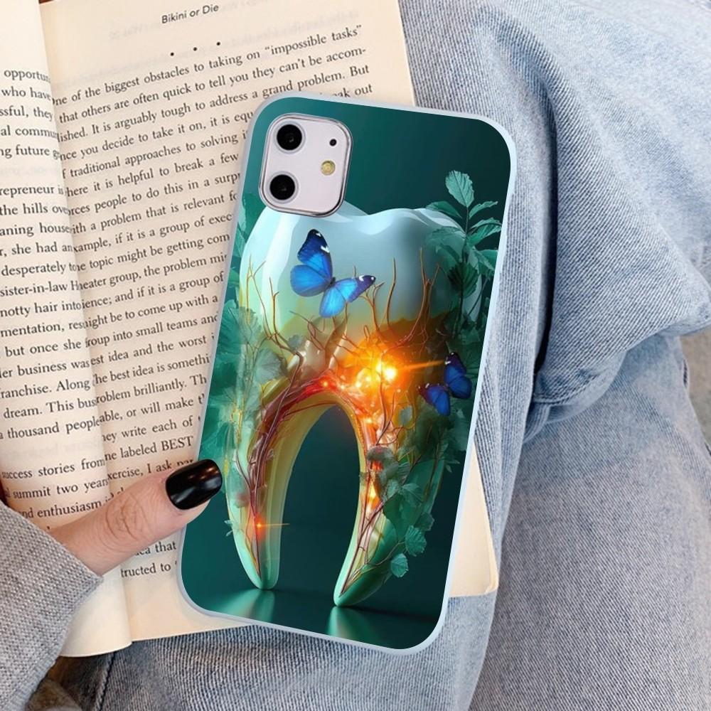 

Чехол для телефона с рисунком зуба и стоматолога Для IPhone 14 11 12 13 Mini Pro Xs Max 8 7 6 6S Plus X XR Однотонный чехол конфетного цвета iphone 13