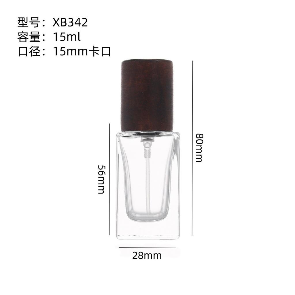 15ml Transparent Glass Perfume Bottle, Empty Spray Atomizer with 15mm Neck, Portable Travel Refillable Sample Container