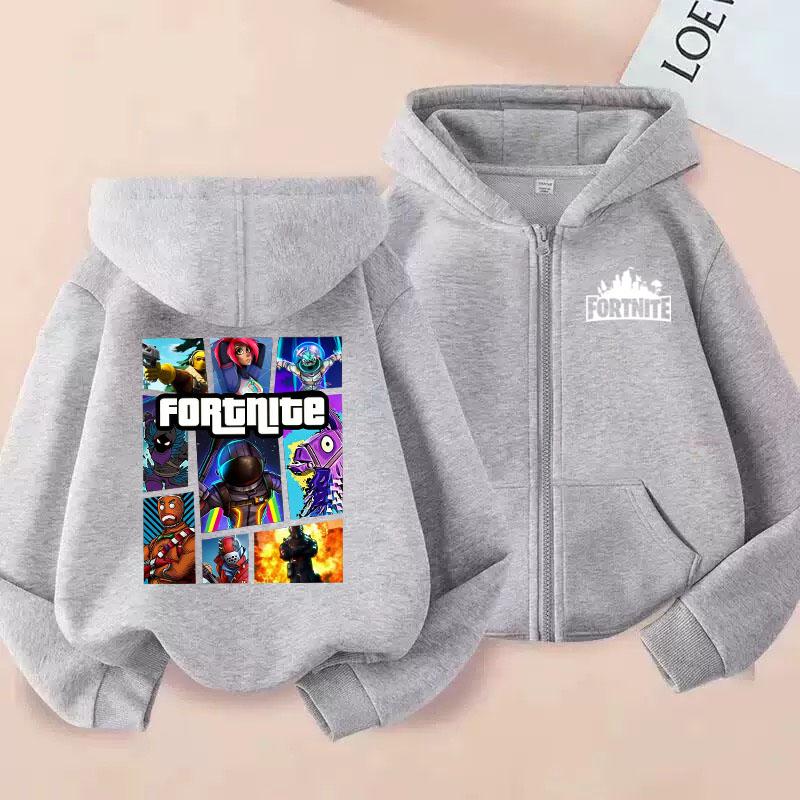 New Fortnite Game Printed Children's Leisure Cartoon Long Sleeve Autumn/Winter New Teenager Zipper Sweatshirt Hoodie