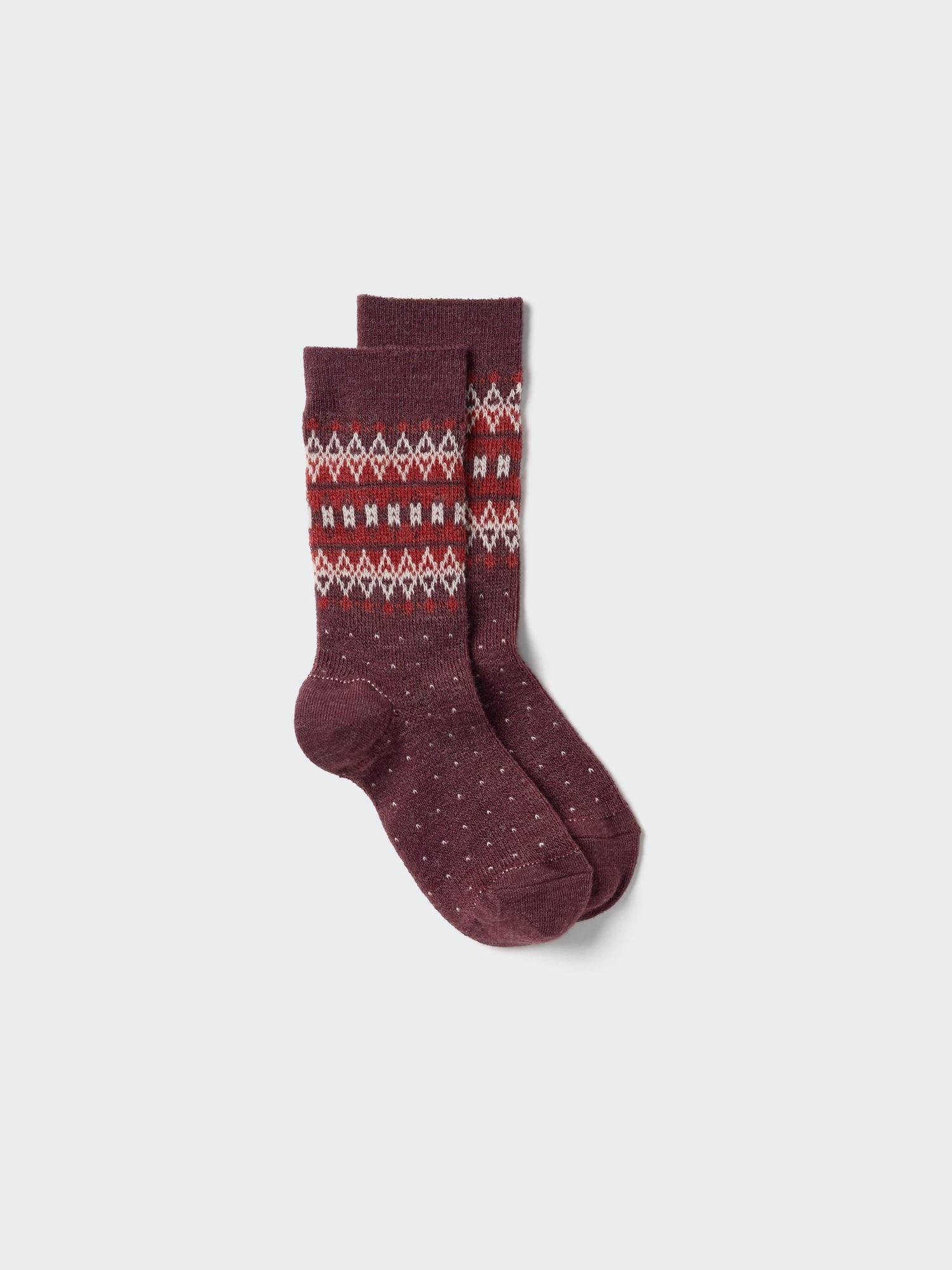 

Uniqlo Heattech Socks Fair Isle B 17 RED/WOMEN 2325