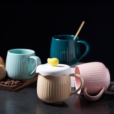 Creative Fruit Styling Mug With Lid Spoon Cute Mugs Coffee Cups Ceramic Coffee Cup To Go Couple Gift Cup for Tea Drinkware Set