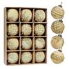 Painted Plastic Christmas Tree Ornaments Set - 8cm Balls Available in 9pcs or 12pcs