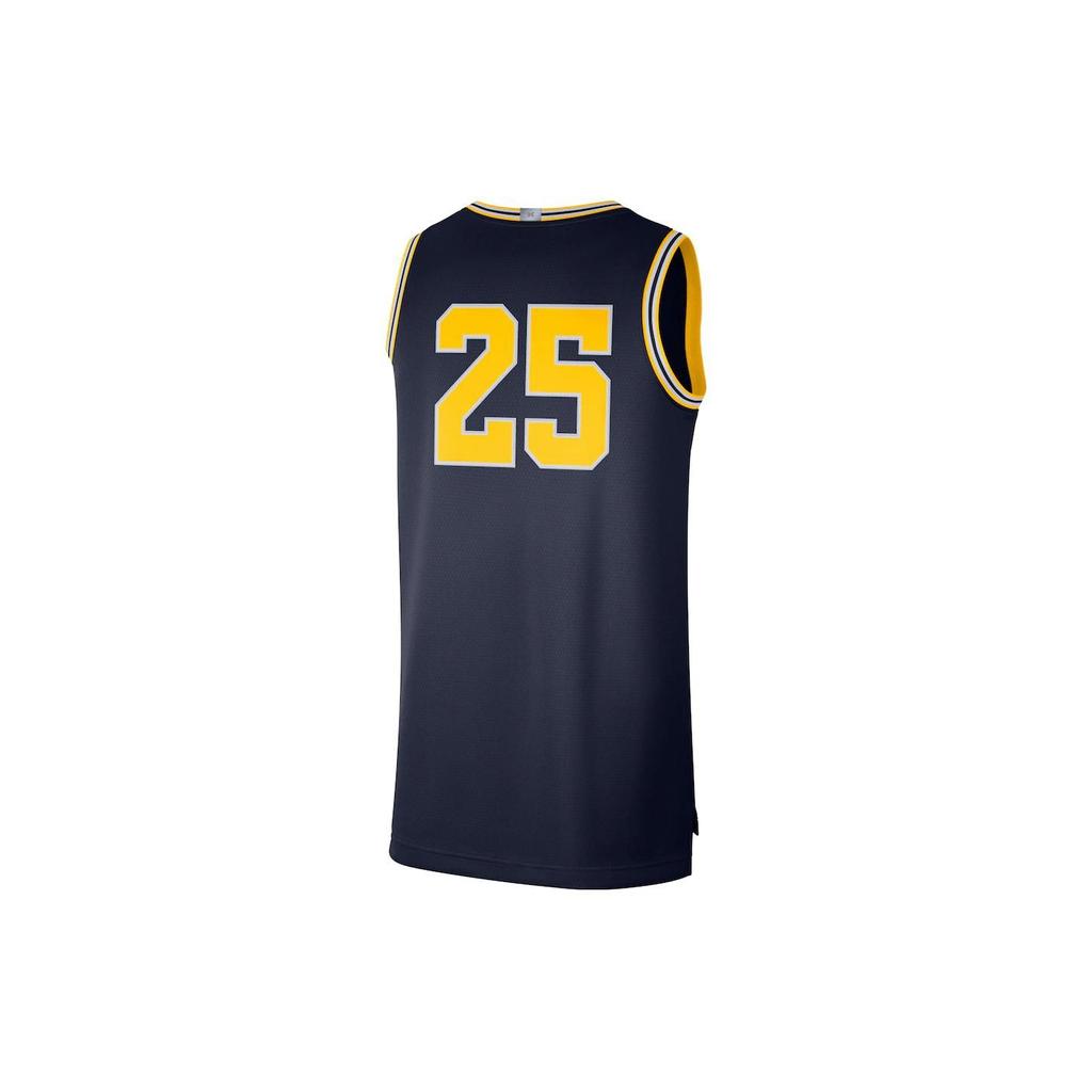 Jordan NBA Retro Breathable Fitted Basketball Jersey Wolverine Team Michigan 25 Men jersey Navy-Blue AT8782-420