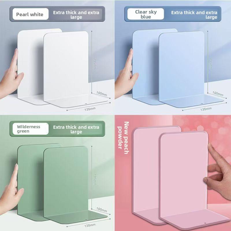 Metal Bookstand Desktop Creative Simple Desk Textbook Student Bookshelf Book Baffle Book Clip Ornaments розовый