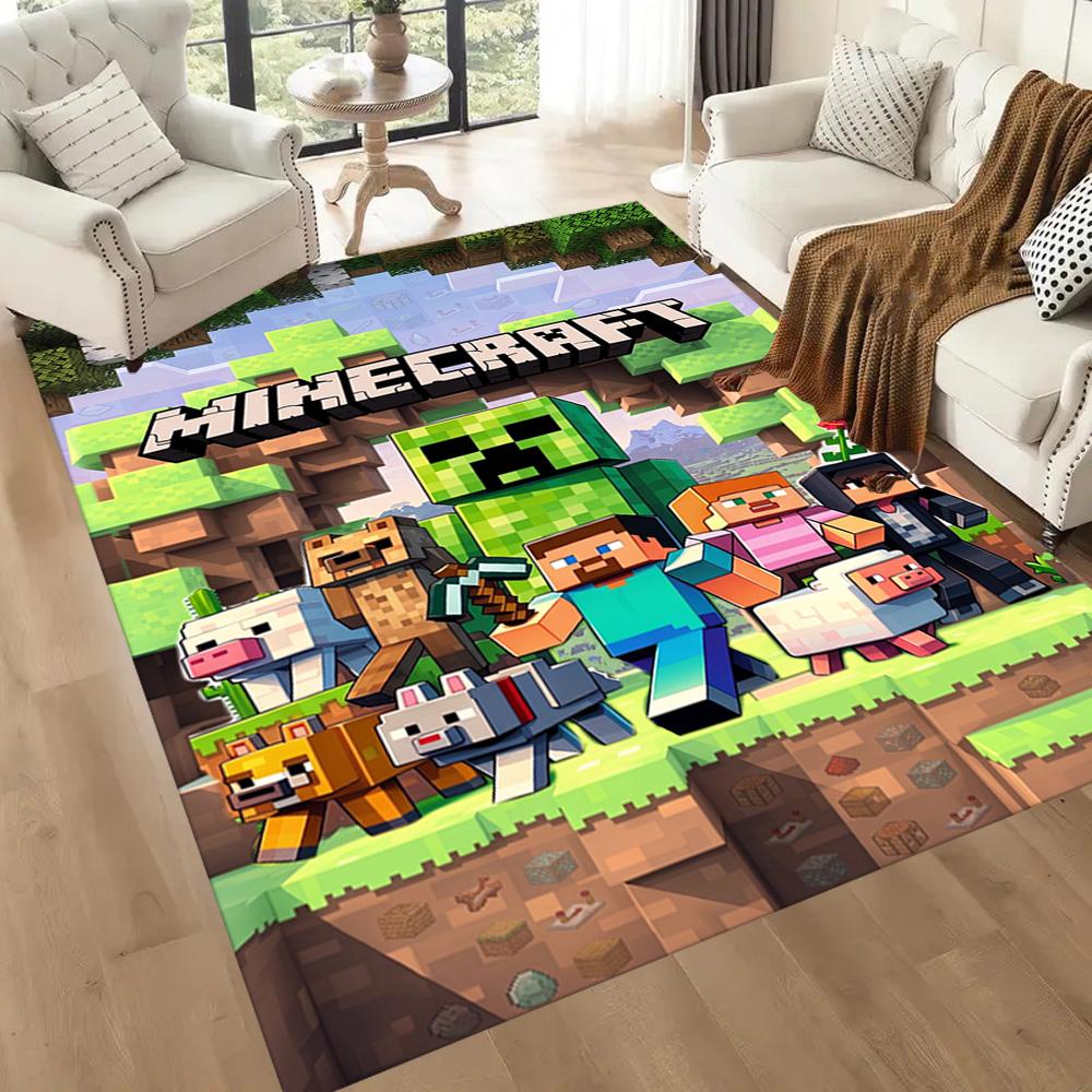 Minecraft 153 Floor Mat Design for Foyer Study Room Dormitory Dining Room Antislip Carpet Anime Office Decor Gift for Festivals