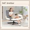 Armchair Swivel Lounge Chair with Wide Seat, Water-Repellent Chenille Look, Crossed Steel Legs, Gray