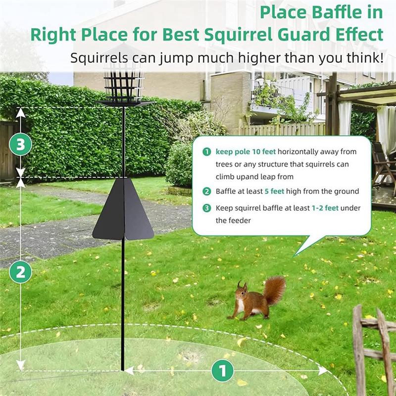 CYCLI-Squirrel Proof Bird Feeder Baffle Guard Squirrel Flapper Bird Feeder With Anti-Theft Rotation Hanging Bird Feeder Combo Du чёрный