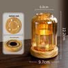 Solid Wood Glass Atmosphere Lamp & Candle Holder with High Transparency Incense Burner for Wax