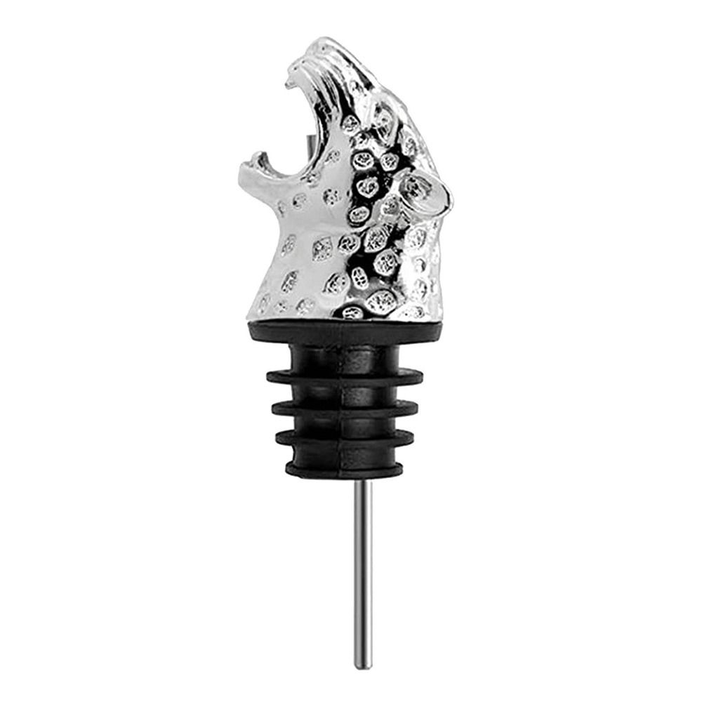 Zinc Alloy Animal Head Wine Pourer Resuable Bar Tool Alcohol Pourer Silver 3D Animal Wine Bottle Dispenser Party