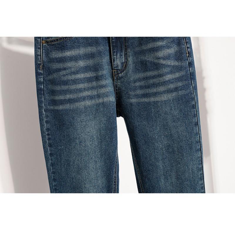 DIMANAF 2025 Plus Size Autumn Women Jeans Elastic  Pants Denim Blue High Waist New Pants 5XL