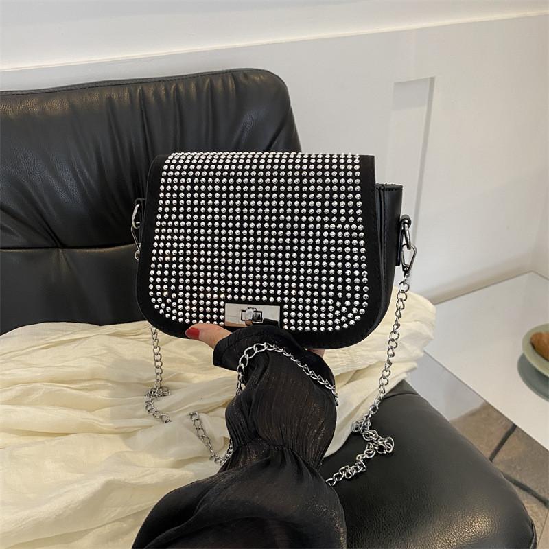 Elegant Pu Chain Crossbody Bag For Women Urban Chic Small Square Bag Fall Winter
