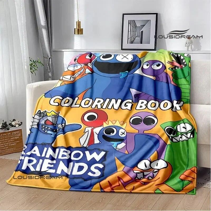 Game Rainbow Friends Cartoon Printed Blankets Warm Flange Blanket Picnic Blanket Blankets for Beds Bed Linings Birthday Gift