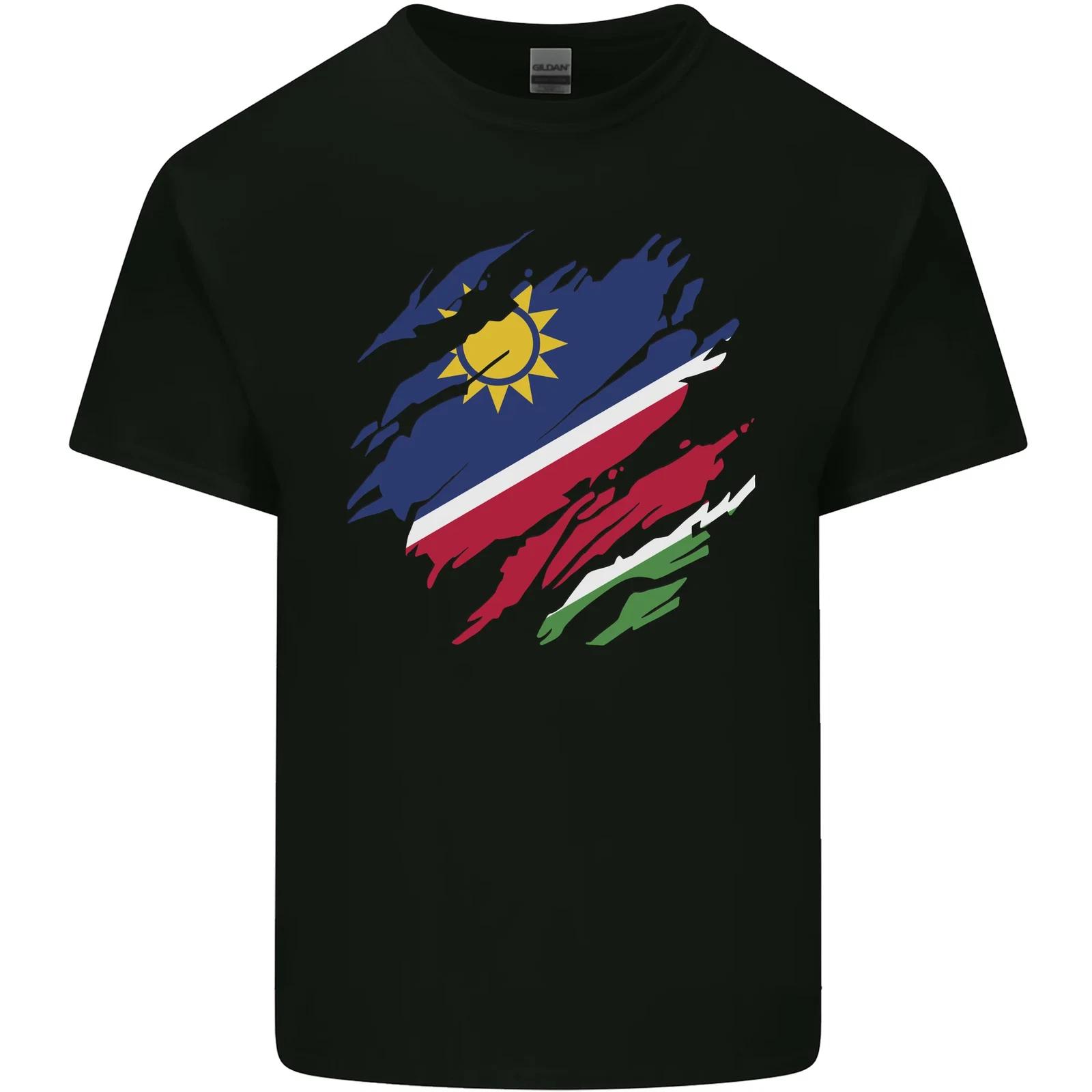 Torn Namibia Flag Namibian Day Football Kids T-Shirt Childrens 3XL