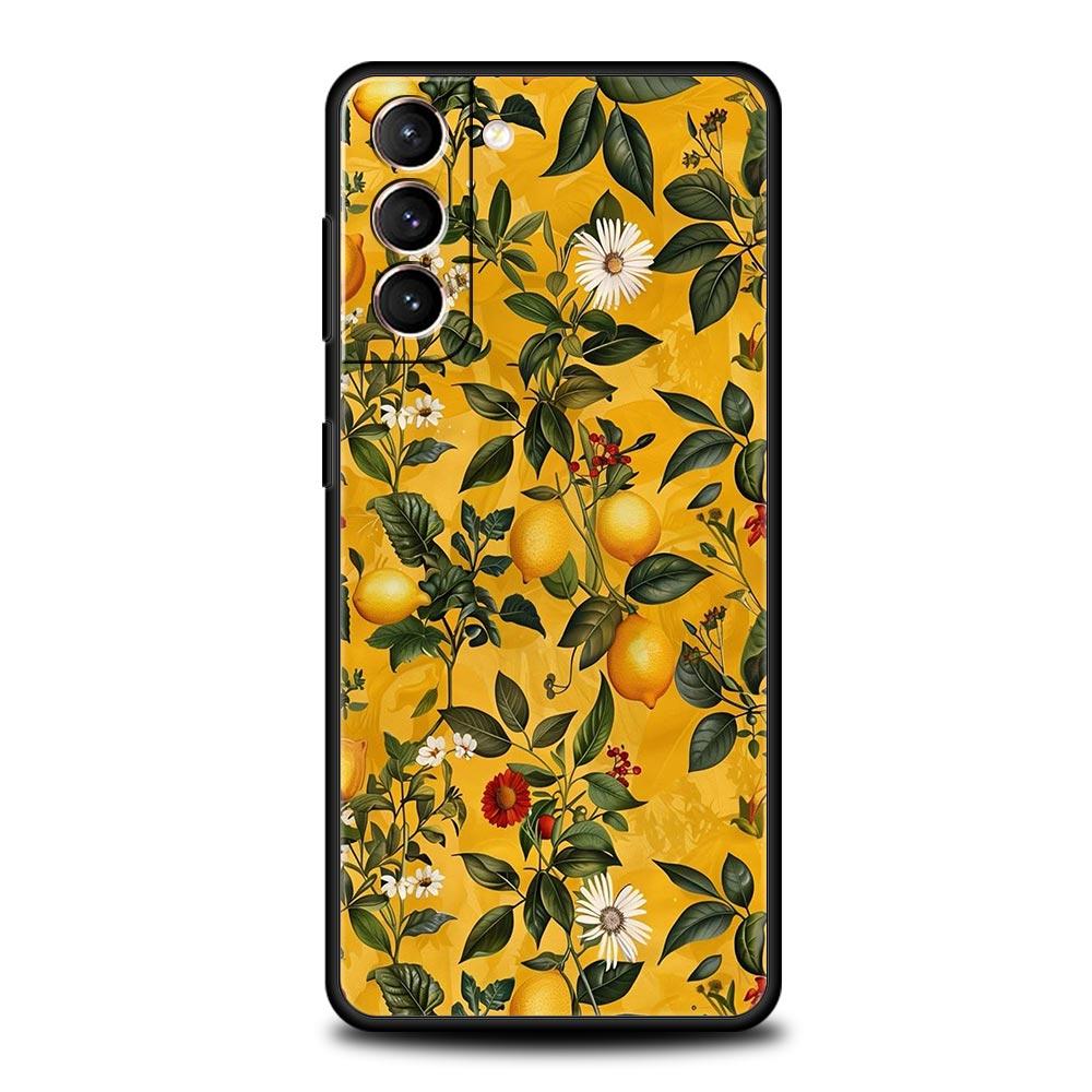 Abstract Plants Flower Phone Case for Samsung Galaxy S26 S25 S24 S23 S22 S20 S21 FE Ultra S25 Edge Plus 5G Soft TPU Cover Capas
