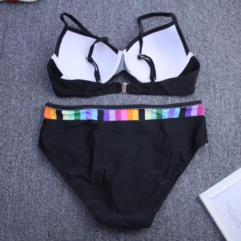 Two-piece Women's Swimsuit Set, Black, Padded Suit. Two-piece Women's Swimsuit Set, Black, Padded Suit, XL.