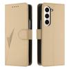 Applicable To Samsung Z Flip6 Mobile Phone Leather Case Z Fold5 Solid Color Embossed Three-dimensional Card Holder Protective Case