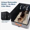 BOOTEELY Foldable Oxford Fabric Cat Litter Box Semi-Enclosed Splash-Proof Waterproof Travel-Friendly Compact Storage Cat Toilet