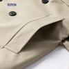 Romon Men's Mid-Length Double-Breasted Trench Coat