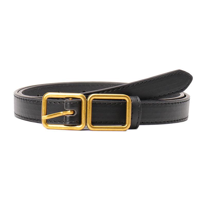 New Light Luxury Two-sided Button Women's Belt Fashionable Versatile Jeans Coat Decorative Belt Korean Style High-end Belt Women's Belt