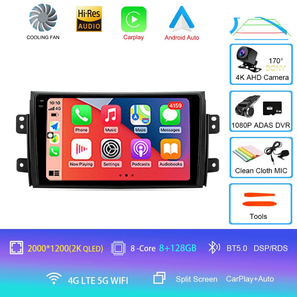 Radio auto Android 14 Carplay Auto Multimedia Pentru Suzuki SX4 2006-2013 Pentru Fiat Sedici 2005-2014 2din Autoradio Stereo Unitate Principală