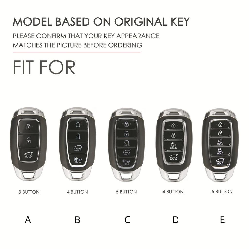 Leather Car Key Case Cover Fob Protect For Hyundai Fista I30 I35 I40 Kona Elantra Solaris Grandeur Accent Santa Fe Holder Shell