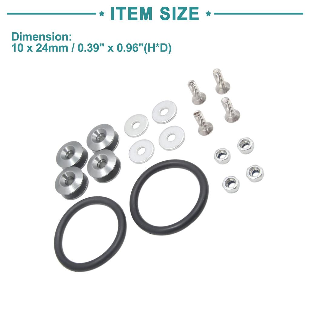 ACROPIX 8pcs Car Bumper Trunk Fender Hatch Lid Fastener Kit Quick Release Titanium Tone