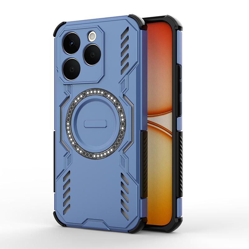 KEYSION Hollow Heat Dissipation Case for Realme 15T 5G Silicone+PC Magnetic Cooling Shockproof Phone Cover for Realme 15T