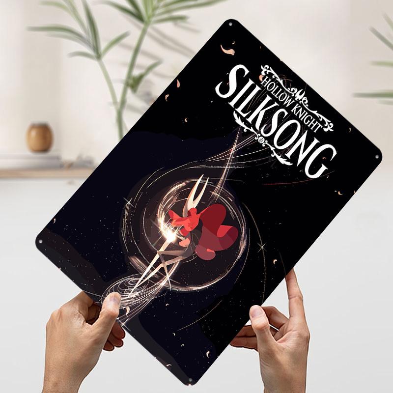 

Hollow Knight Silksong Game Art Tinplate Poster Customized Wall Art Vintage Retro Metal Signs for Decoration Garage Decorations 7.9x11.8In(20x30cm)
