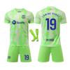 Barcelona Yamal Fußballtrikot Kinder Sportbekleidung Grünes Jugend-Fußballtrikot