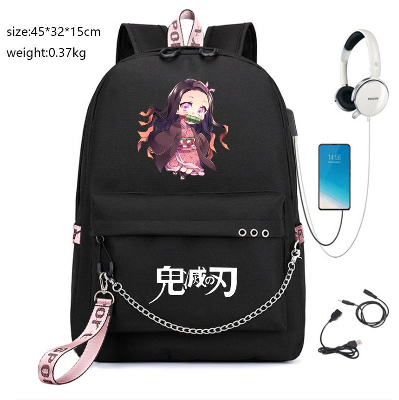 Giappone fumetti anime Demon Slayer Zaino Oxford di Alta Qualità Grande Capacità Borsa a Spalla per Studenti 0012