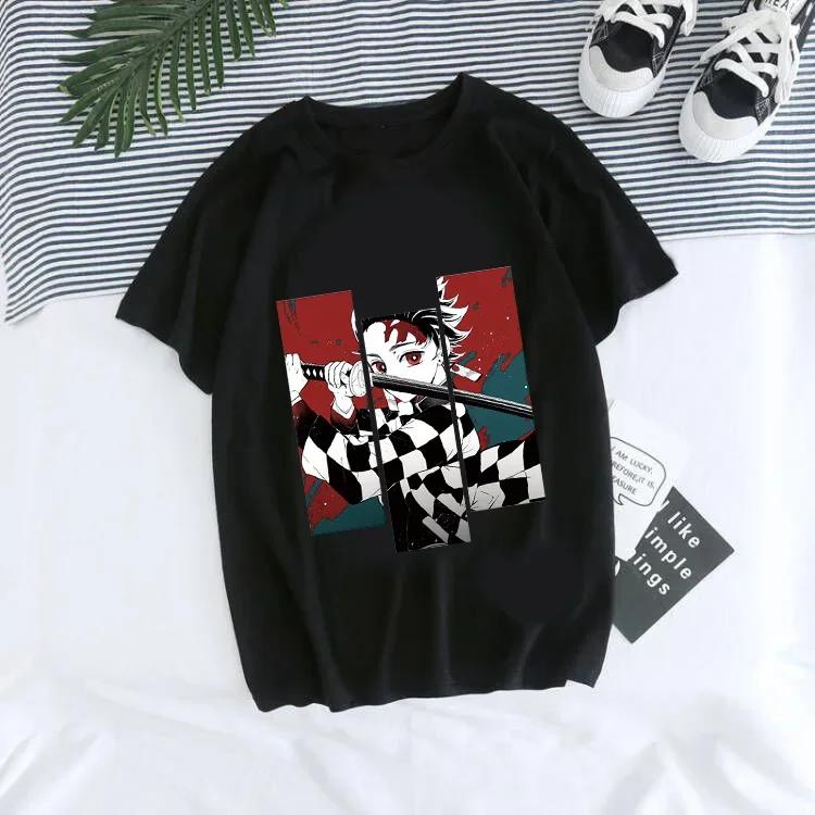 Japanisches Anime Demon Slayer T-Shirt für Damen Kimetsu No Yaiba Nezuko T-Shirt Weiblich Tanjirou Kamado Grafik y2k Kleidung Oberteile