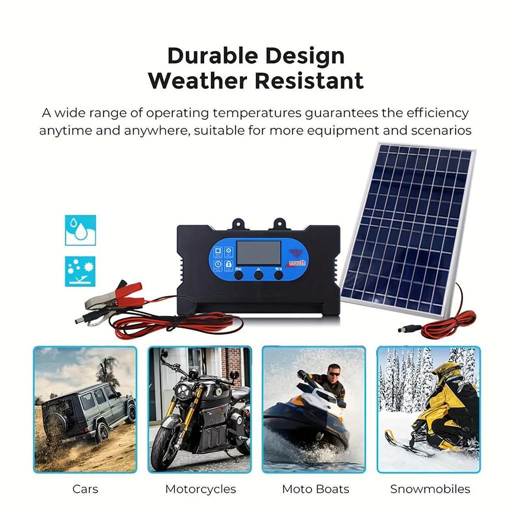 10W Polycrystalline Portable Solar Panel Kit with Controller for Cars