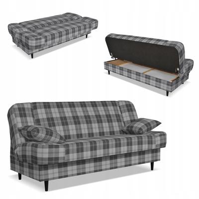 Sofa Sally Rozkładana Do Spania Krata Szara