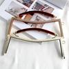 20.5CM Concave Smooth Metal Clasp Sewing DIY Handmade Clutch Frame For Bags With Silicone Handles Purse Accessories Bag Parts