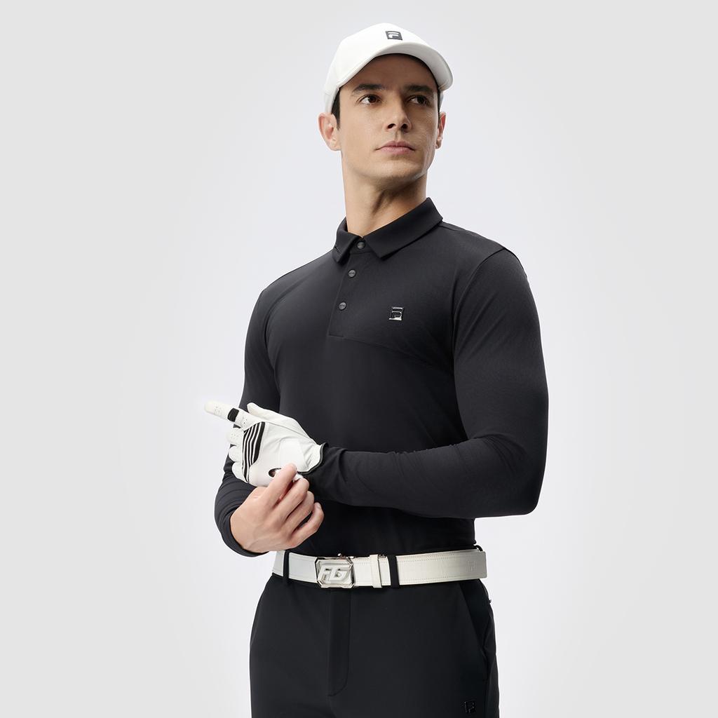 New FILA Golf Series Polo Shirt Men's Pitch Black A11M445208F-BK