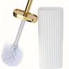 Set Pennello WC Professionale con Manico Regolabile in Altezza Spazzolino Angolare Resistente alla Corrosione Supporto Compatto Rotante a 360°