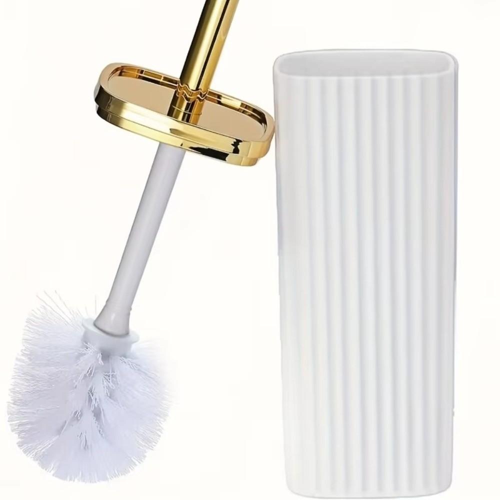 Set Pennello WC Professionale con Manico Regolabile in Altezza Spazzolino Angolare Resistente alla Corrosione Supporto Compatto Rotante a 360°