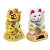 Chinese Lucky Cat Decoration Waving Arm Solar Light Induction Statue Figurine For Home Car Ornaments Golden Cat Decoration Cat