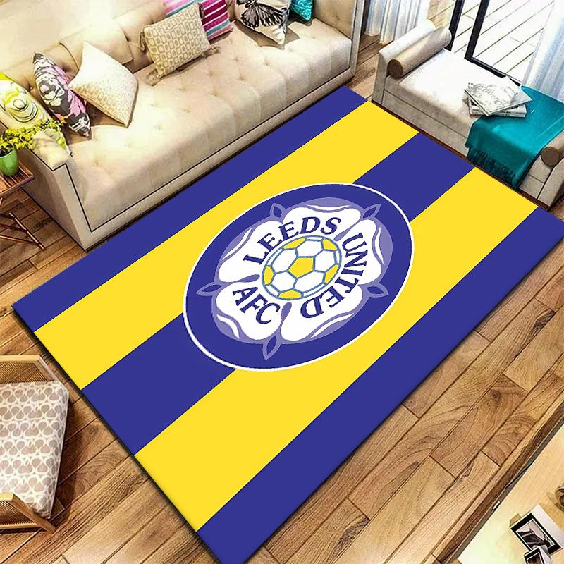 2026 Nuovo Tappeto del Leeds United Football Club per Soggiorno Camera da Letto Casa Decorazione Divano, Tappetino Antiscivolo per Giochi Bambini H6
