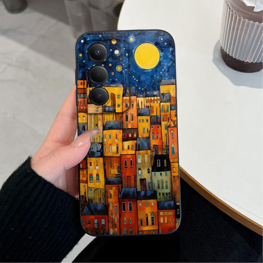 Premium Protective Case For Redmi 15 10 11 15C 12C 10C Note 14 Pro Plus 14S Beautiful Brown Leaf Patterns Liquid Silicone Phone Cover For Redmi Casing