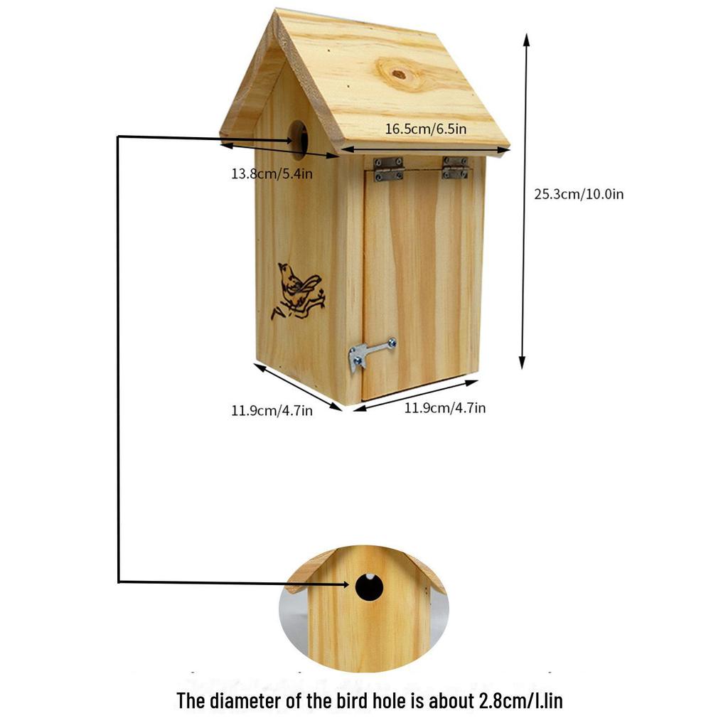 Ornamental Wooden Birdhouse: Outdoor Decorative Nest for Gardens