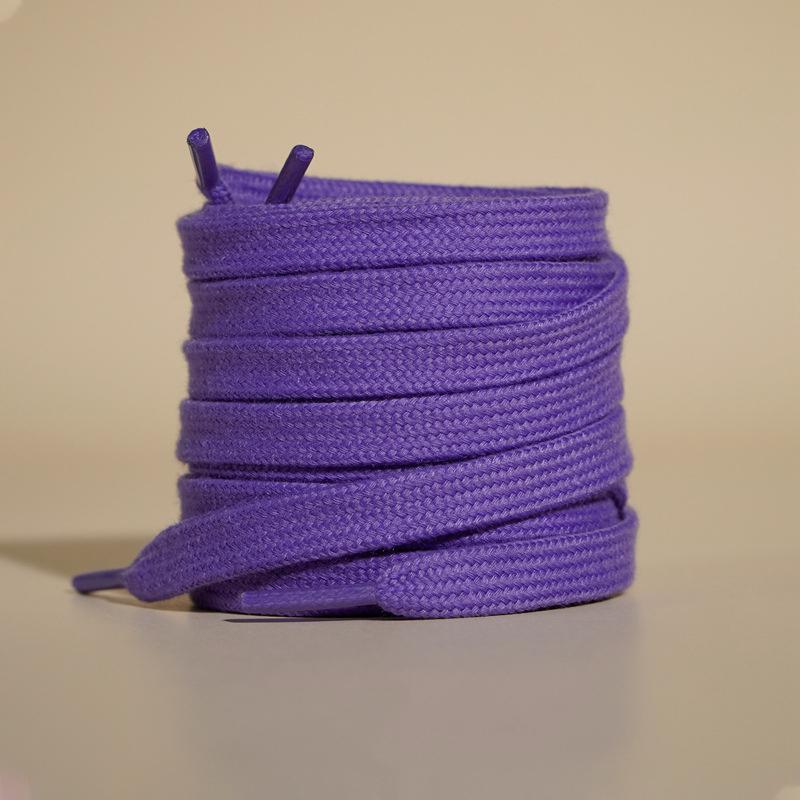 1Pair/3Pair NEW Flat High-Quality Cotton Shoelace Suitable for A Variety of Shoes 0.8 Cm Wide Unisex Solid-Color Shoelaces