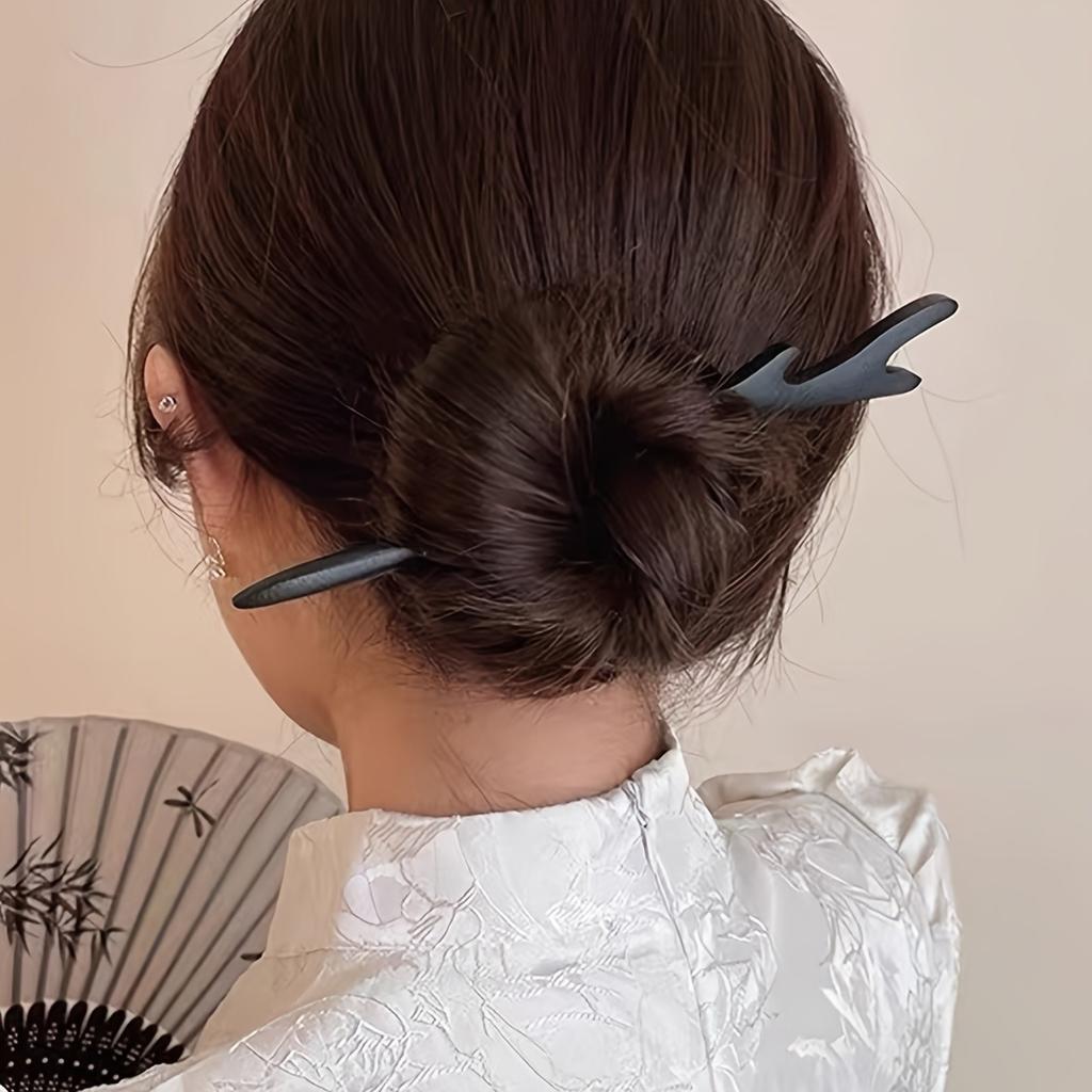 1pc Vintage Chinese Style Hair Accessory Wooden Sandalwood Hair Stick Disc Hair Tools Simple Women's Hair Accessory Hair Needle