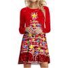 Shiny Stars Christmas Tree Print Dress Elegant Women Fashion Long Sleeve Loose Dress 2023 Autumn Winter Casual Party Mini Dress