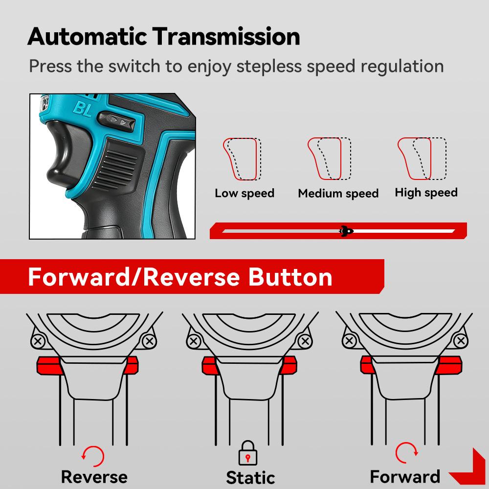 ONEVAN Cacciavite Elettrico Brushless 21+2 Mini 3IN1 Cacciavite a Batteria Trapano Elettrico Utensile Domestico per Foratura Legno e Riparazioni