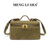 Autumn and winter new retro matte hand-woven lunch box bag trendy fashion shoulder crossbody portable box bag