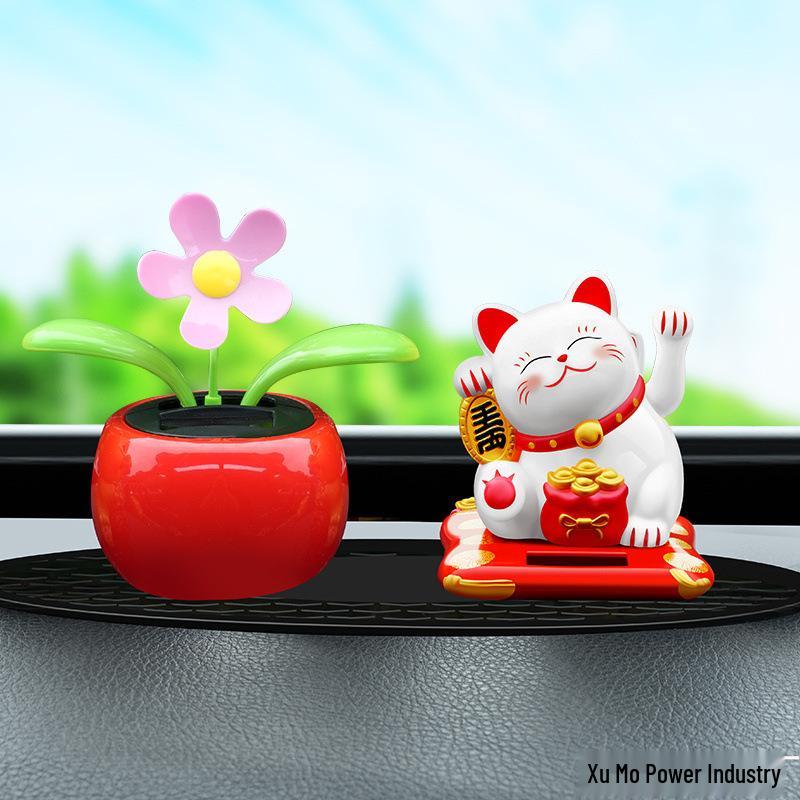 

Solar-Powered Waving Cat Ornament - Cute and Safe Car Decoration