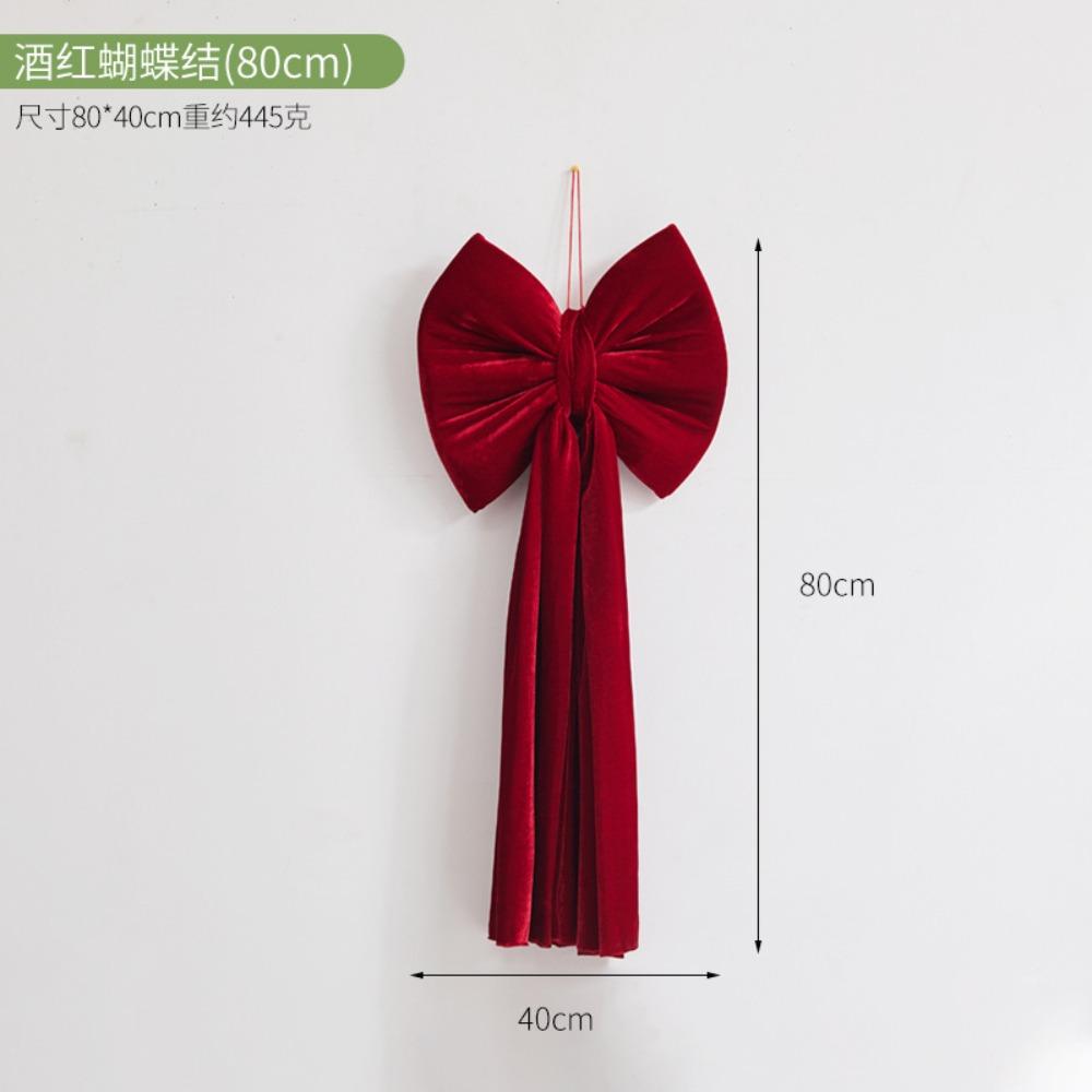 200cm Large Christmas Bow Pendant Red Velvet Xmas Tree Bowknot Pendant Ornaments for Home Decor New Year Party Gifts Decoration