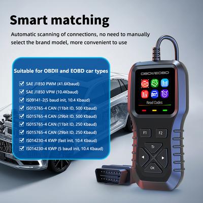 K1 12 Languages Data Stream Color Screen Display Car Diagnostic Tool With Read Codes Erase Codes O2 Sensor Test DTC Lookup