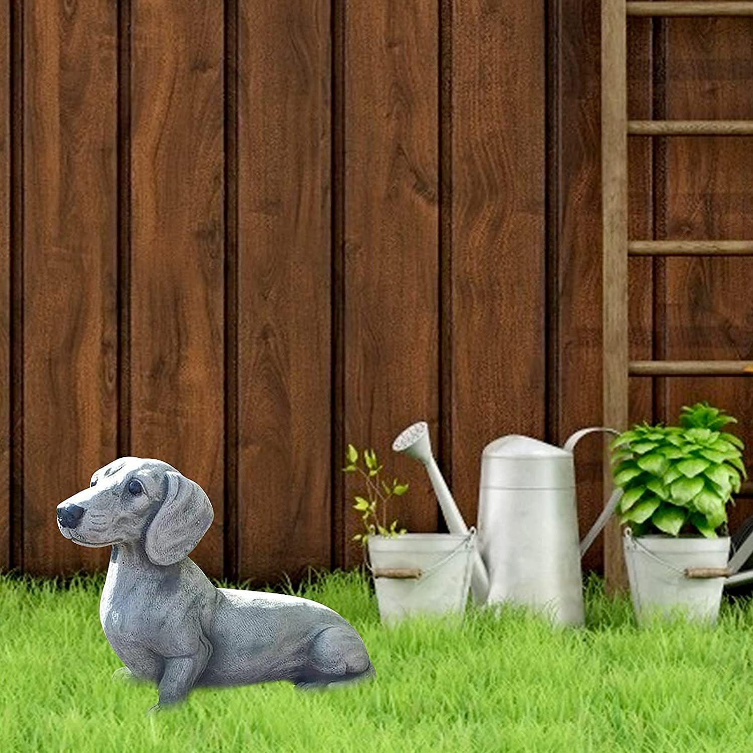 Dachshund Statue Garden Decor - Garden Dog Statue, Yard Lawn Resin Dog Sculpture, Outdoor Indoor Decorations, Lawn Garden Figurine Dog Statue, Dog